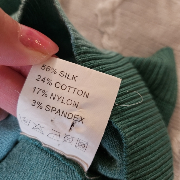 Twinset Milano Teal Beaded Cardigan Size Small - Picture 6 of 8